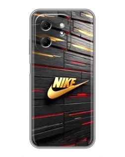 Чехол для Infinix Hot 50i с картинкой «Золотой Nike на металле»