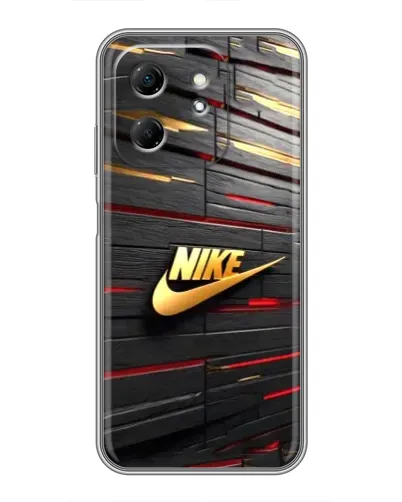 Чехол для Infinix Hot 50i с картинкой «Золотой Nike на металле»