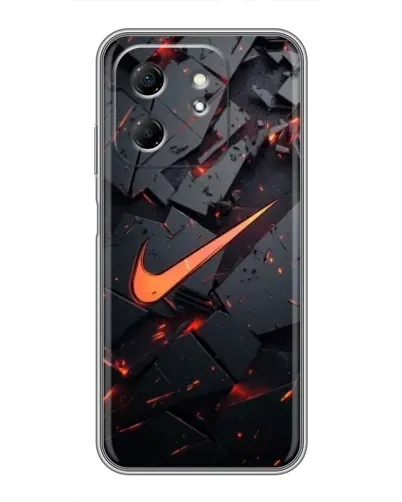 Чехол для Infinix Hot 50i с картинкой «Nike — эффект разломов»