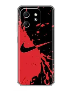 Чохол для Infinix Hot 50i з картинкою «Червоні бризки Nike»