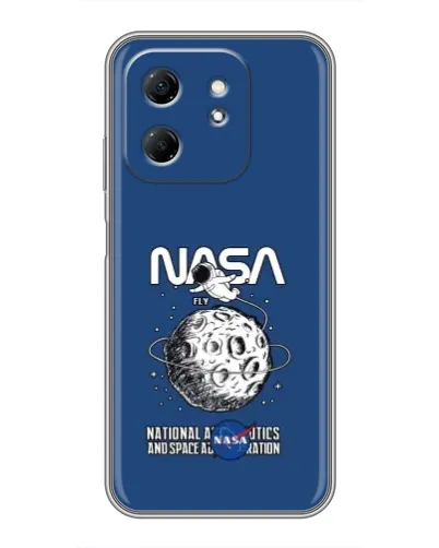 Чехол для Infinix Hot 50i с картинкой «NASA — лунная миссия»