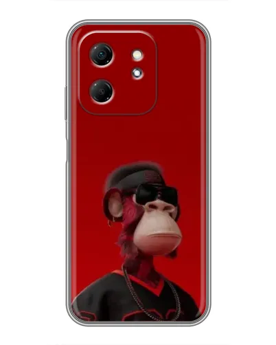Чехол для Infinix Hot 50i с картинкой «Bored Ape в красном» Чехол для Infinix Hot 50i с картинкой «Bored Ape в красном»