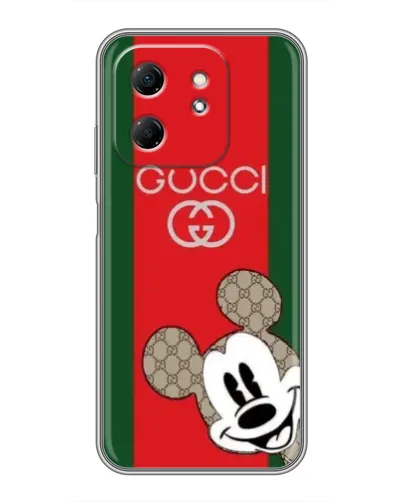 Чехол для Infinix Hot 50i с картинкой «Gucci — полосы и Микки»