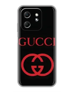 Чехол для Infinix Hot 50i с картинкой «Gucci — красный логотип»