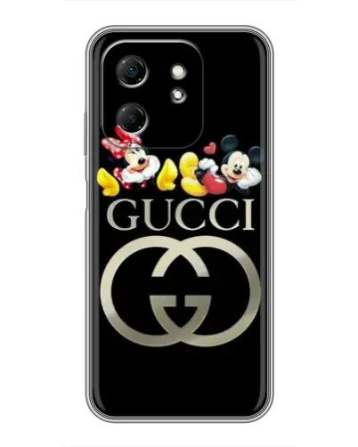 Чехол для Infinix Hot 50i с картинкой «Gucci — герои Disney»