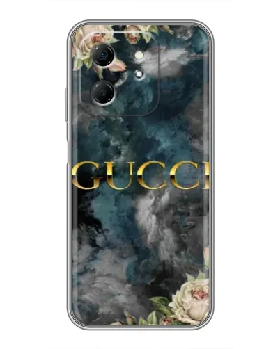 Чехол для Infinix Hot 50i с картинкой «Абстрактные цветы Gucci»