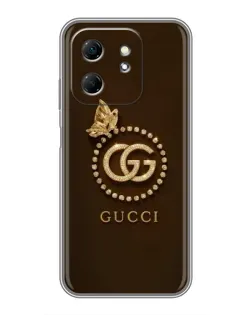 Чехол для Infinix Hot 50i с картинкой «Gucci — золотая бабочка»
