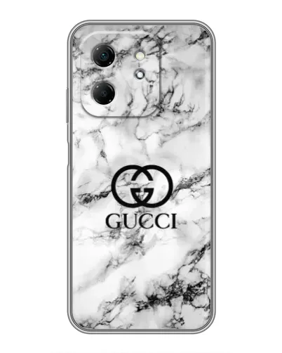 Чехол для Infinix Hot 50i с картинкой «Gucci — мраморный шик»