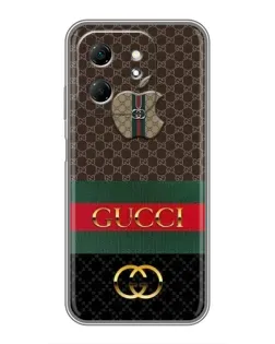 Чехол для Infinix Hot 50i с картинкой «Gucci — брендированный десерт»