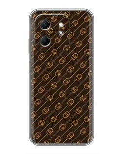Чехол для Infinix Hot 50i с картинкой «Gucci — золотые диагонали»