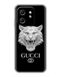 Чохол для Infinix Hot 50i з картинкою «Gucci — срібний лев»