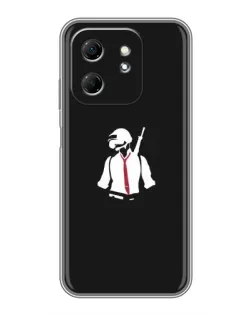 Чехол для Infinix Hot 50i с картинкой «PUBG — силуэт воина»