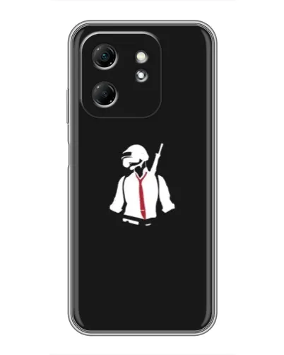 Чехол для Infinix Hot 50i с картинкой «PUBG — силуэт воина»