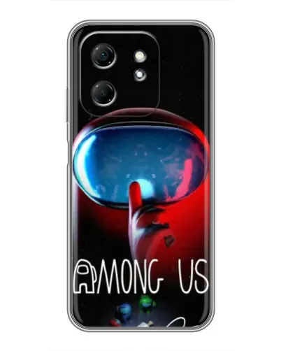 Чехол для Infinix Hot 50i с картинкой «Красный импостер — макро»