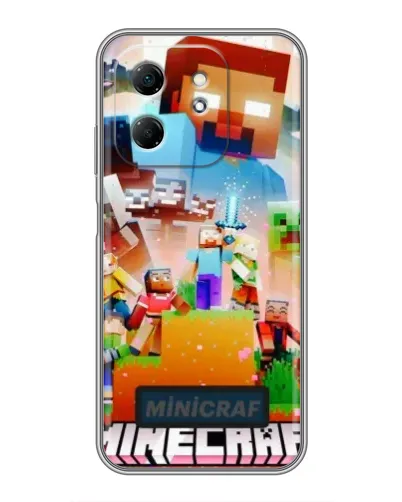 Чехол для Infinix Hot 50i с картинкой «Minecraft герои игры»