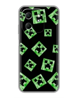 Чехол для Infinix Hot 50i с картинкой «Паттерн с криперами»