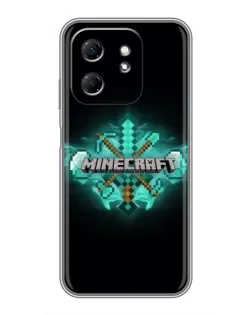 Чехол для Infinix Hot 50i с картинкой «Minecraft Diamond лого»