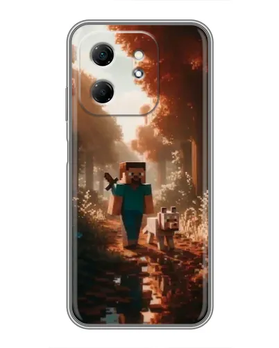 Чехол для Infinix Hot 50i с картинкой «Стив в лесу»