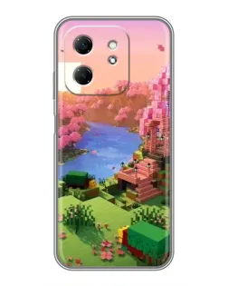 Чехол для Infinix Hot 50i с картинкой «Розовое дерево Minecraft»
