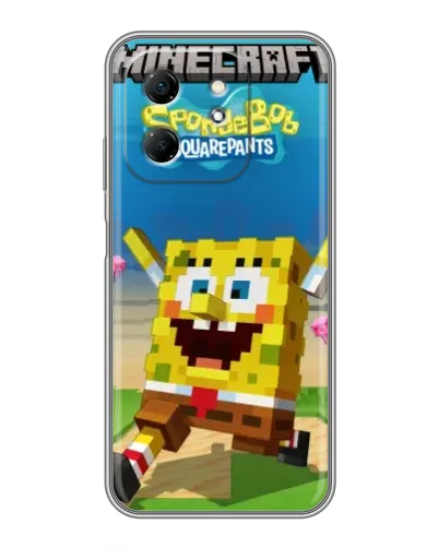 Чохол для Infinix Hot 50i з картинкою «Губка Боб Minecraft» Чохол для Infinix Hot 50i з картинкою «Губка Боб Minecraft»