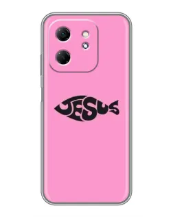 Чехол для Infinix Hot 50i с картинкой «Розовый символ  Jesus»