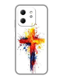 Чехол для Infinix Hot 50i с картинкой «Акварельный крест»