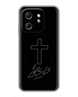 Чехол для Infinix Hot 50i с картинкой «Графический крест Jesus»