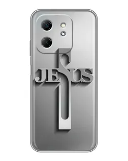 Чехол для Infinix Hot 50i с картинкой «Металлический крест Jesus»