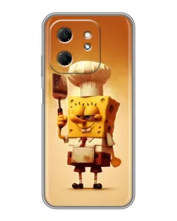 Чехол для Infinix Hot 50i с картинкой «Губка Боб повар»