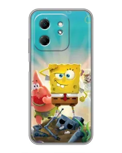 Чехол для Infinix Hot 50i с картинкой «Спанч Боб победитель»