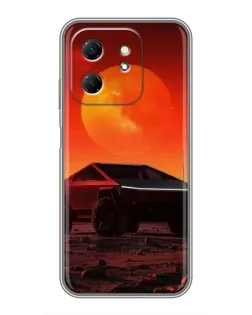 Чехол для Infinix Hot 50i с картинкой «Cybertruck на Марсе»