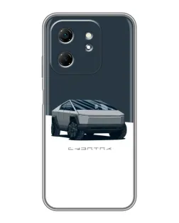 Чехол для Infinix Hot 50i с картинкой «Серебристый Cybertruck Tesla»
