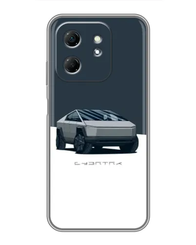 Чехол для Infinix Hot 50i с картинкой «Серебристый Cybertruck Tesla»