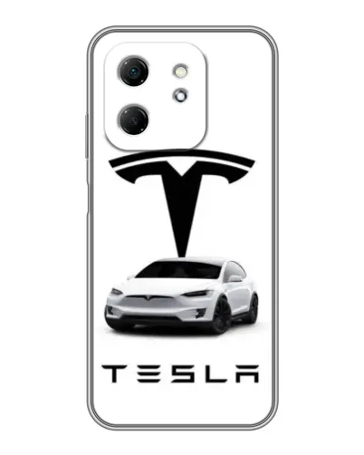 Чехол для Infinix Hot 50i с картинкой «Tesla White Style»