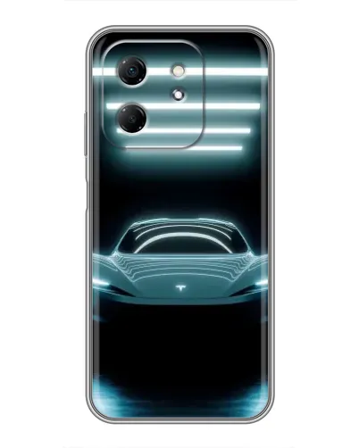 Чехол для Infinix Hot 50i с картинкой «Tesla в неоне»