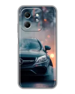 Чехол для Infinix Hot 50i с картинкой «Mercedes — ночной город»