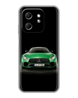Чехол для Infinix Hot 50i с картинкой «Mercedes — неоновый лого»