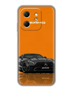 Чехол для Infinix Hot 50i с картинкой «Оранжевый Mercedes AMG»