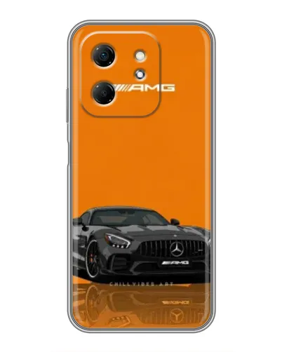 Чехол для Infinix Hot 50i с картинкой «Оранжевый Mercedes AMG»