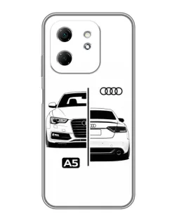 Чехол для Infinix Hot 50i с картинкой «Audi — контрастный дизайн»