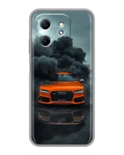 Чехол для Infinix Hot 50i с картинкой «Audi в облаках дыма»