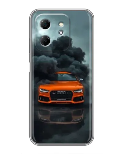 Чехол для Infinix Hot 50i с картинкой «Audi в облаках дыма»