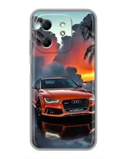 Чехол для Infinix Hot 50i с картинкой «Audi — закат»