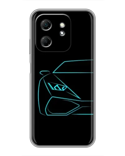 Чехол для Infinix Hot 50i с картинкой «Голубой силуэт Lamborghini» Чехол для Infinix Hot 50i с картинкой «Голубой силуэт Lamborghini»