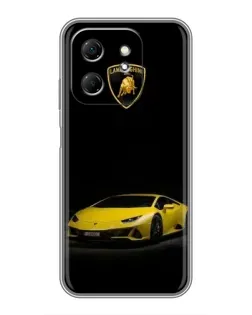 Чехол для Infinix Hot 50i с картинкой «Lamborghini желтый акцент»