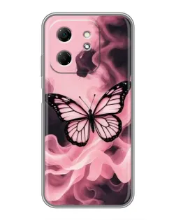 Чехол для Infinix Hot 50i с картинкой «Бабочка в дыму»