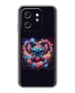 Чехол для Infinix Hot 50i с картинкой «Stitch в цветах»
