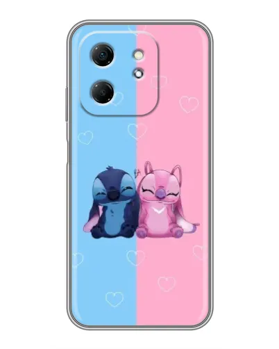 Чехол для Infinix Hot 50i с картинкой «Stitch и Angel Love»