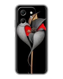 Чехол для Infinix Hot 50i с картинкой «Серебряный фантазийный цветок» Чехол для Infinix Hot 50i с картинкой «Серебряный фантазийный цветок»