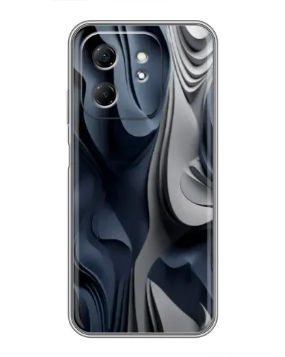 Чехол для Infinix Hot 50i с картинкой «Объемные синие складки»